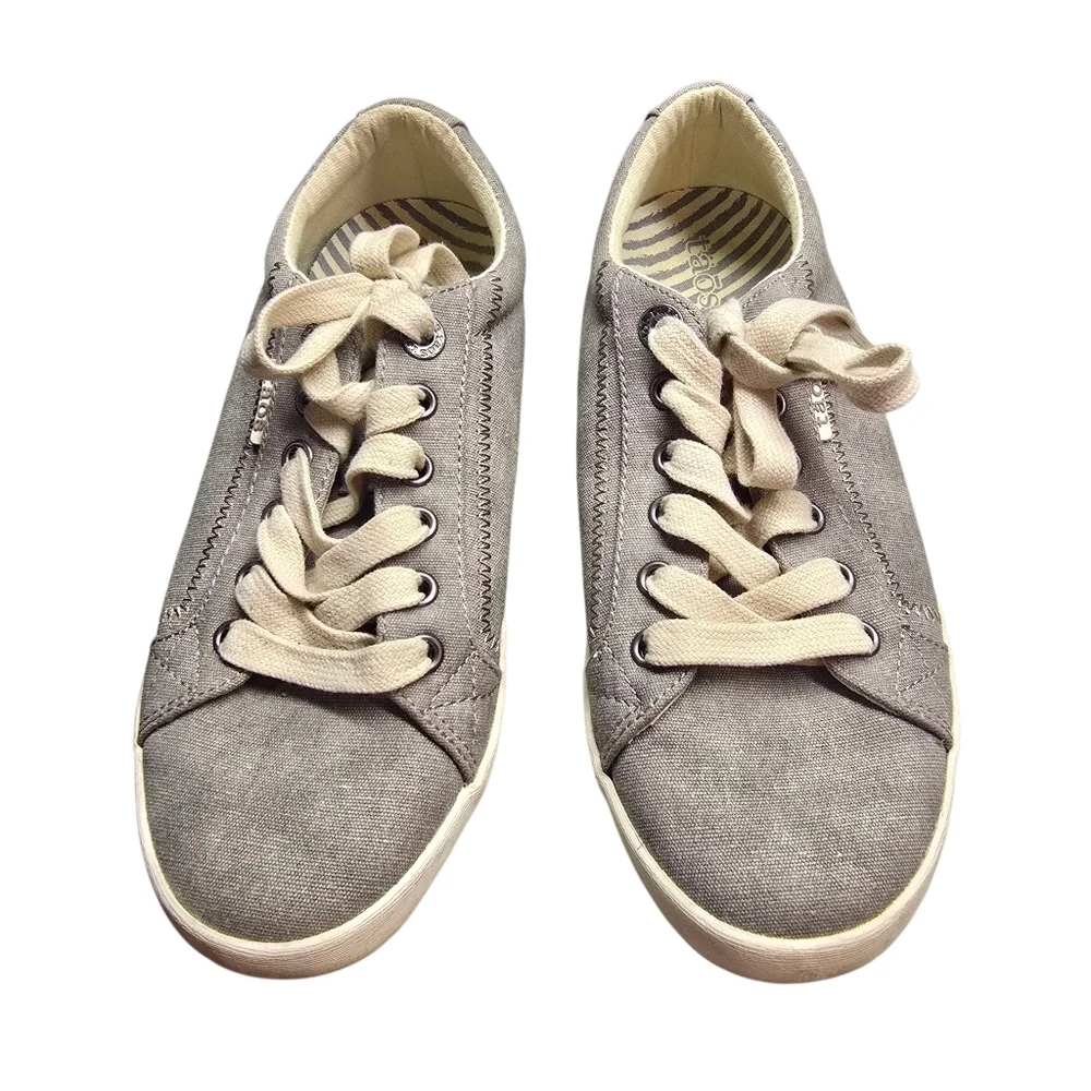 Taos Womens Star Sneakers Casual Shoes Lace Up Gray Canvas Size 7